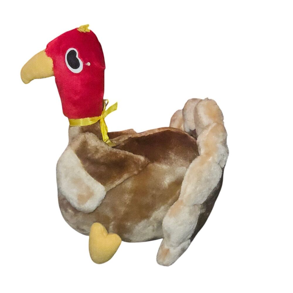 10 Inch Plush Turkey Silent Craft Made in Korea Colorful Stuffed Decoration